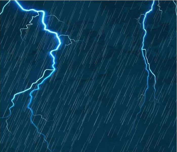 lightning in a dark sky