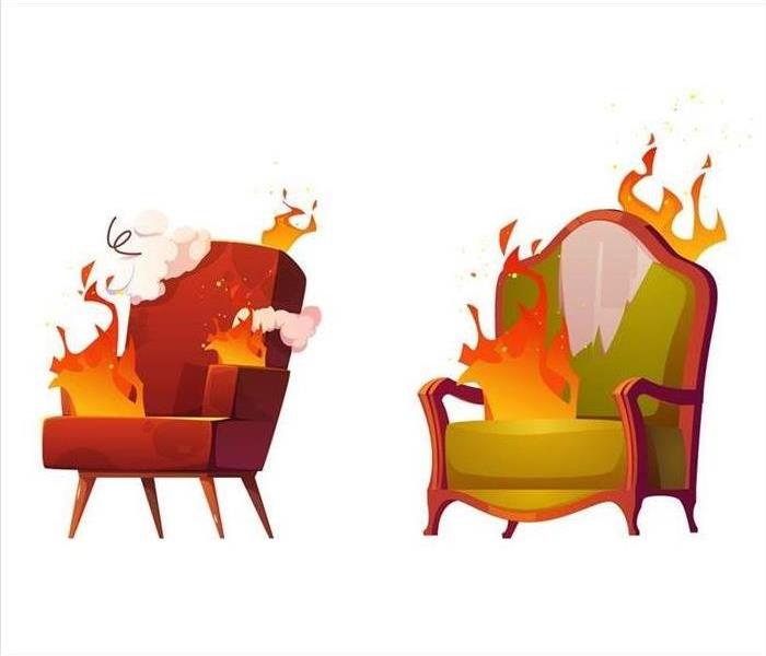 Chairs on fire